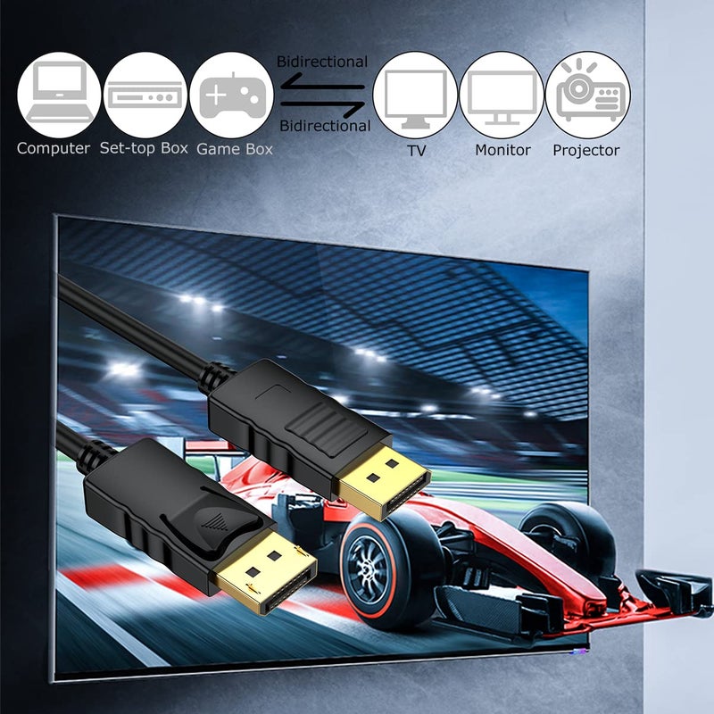 MOSIMLI DisplayPort Cable 3FT 2-Pack, Display Port to Display Port Cable, Gold-Plated, Supports 4K@60Hz, 2K@165Hz, Compatible for Monitor, Computer, Laptop, Graphics Card, Docking Station - Image 2